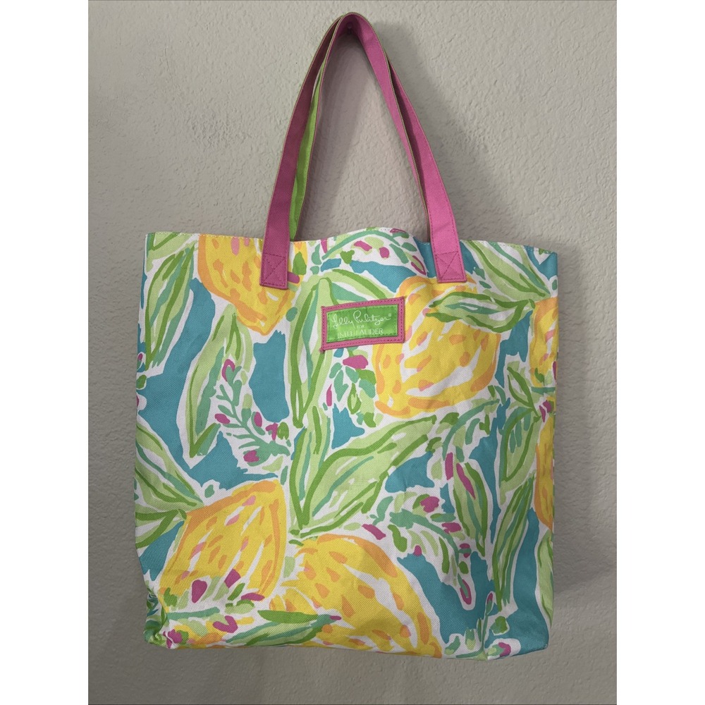 Lilly Pulitzer x Estee Lauder Canvas Tote Bag Tropical Floral SPRING! Beach Bag